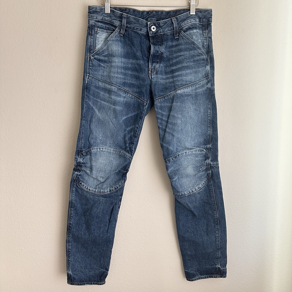 G-Star Raw 5620 Deconstructed 3D Jeans Mens 31x32 Blue Low Tapered‎ Moto Denim
